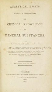 Analytical Essays Towards Promoting the Chemical Knowledge of Mineral Substances